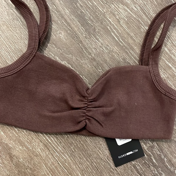 Ruched Brown crop top - Picture 4 of 4